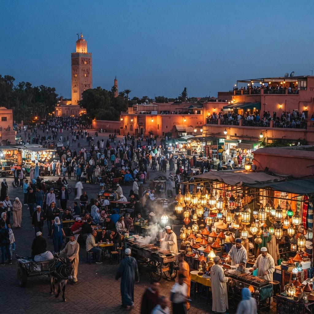 Marrakech medina and Jemaa el-Fna