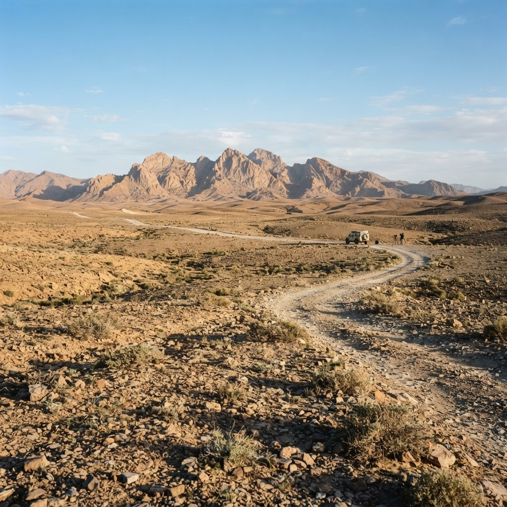 Tagdilt Track stony steppe near Boumalne Dades